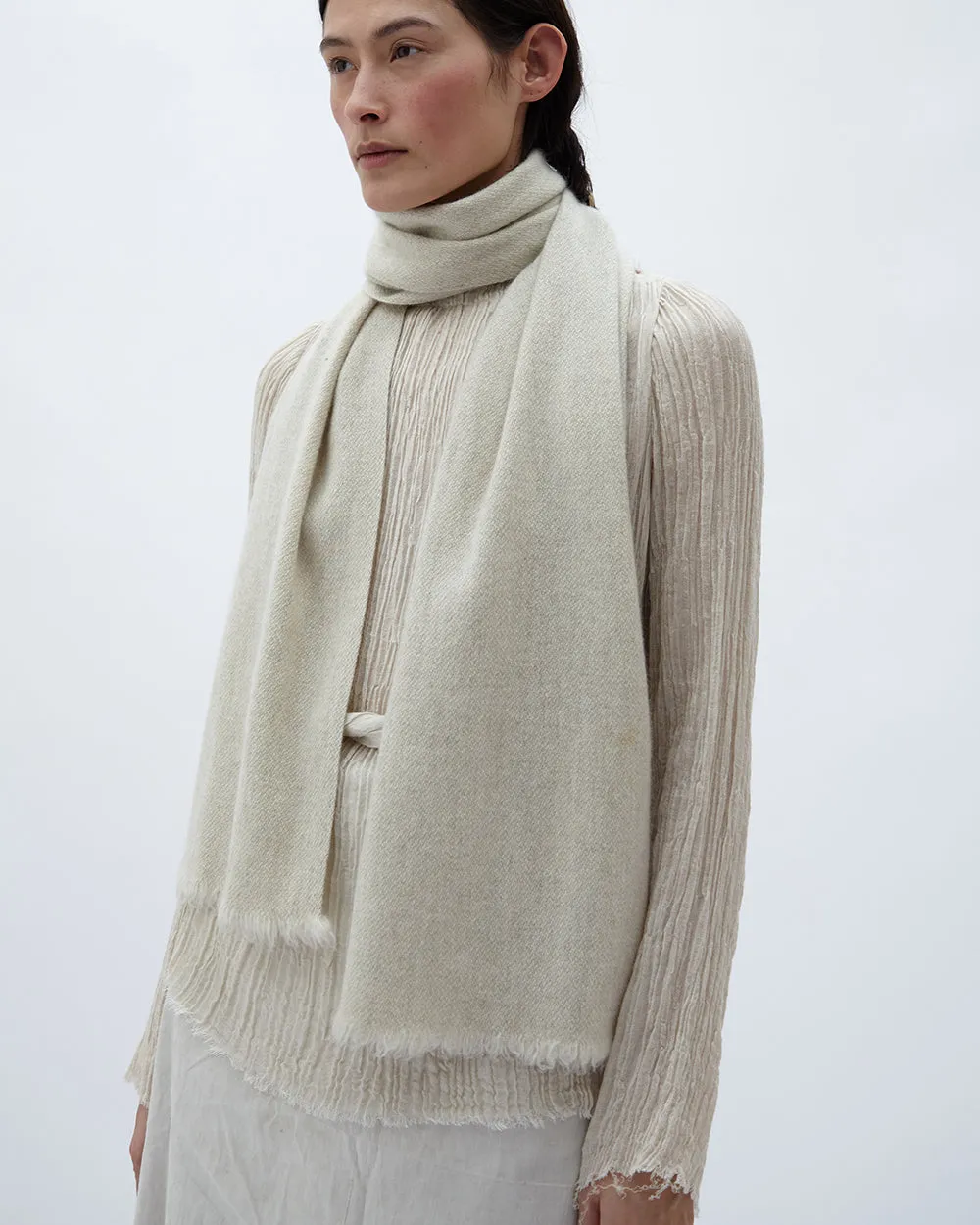 Nomad Classic Skinny Scarf (Natural Yak White Base)