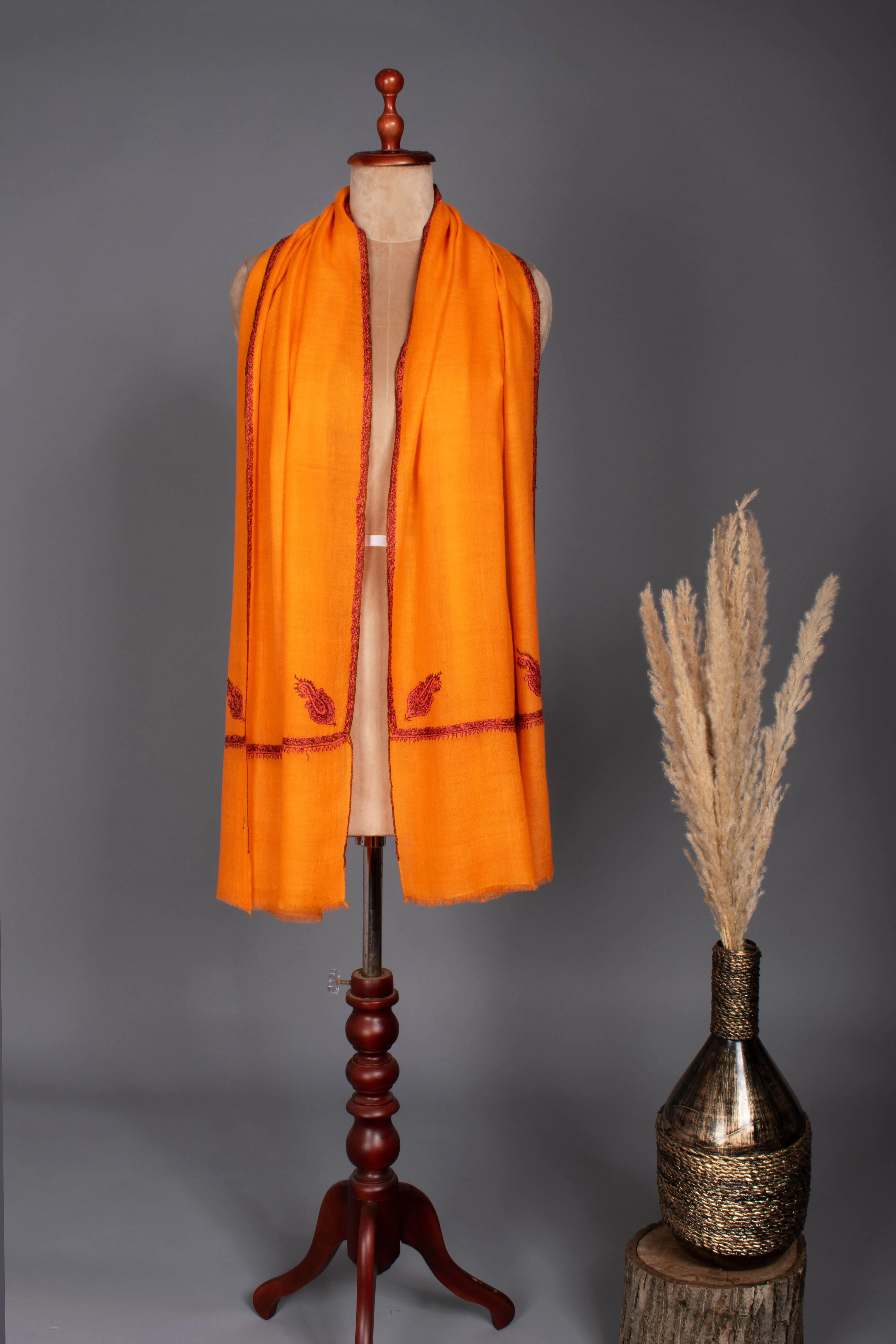 Orange Baildar Lightweight Cashmere Scarf - BOLSOVER