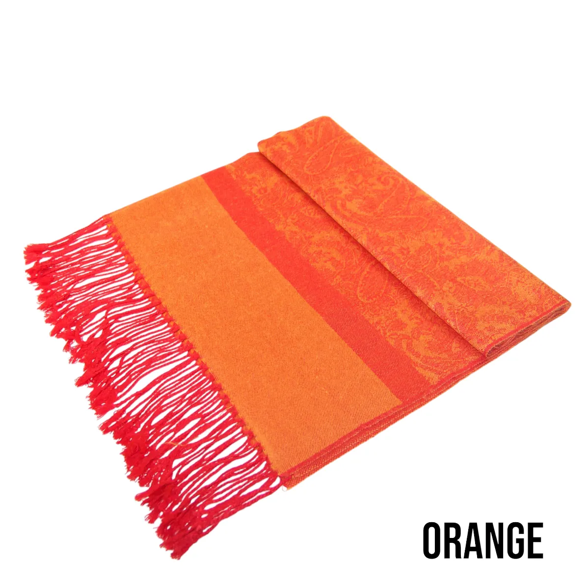 Orange Paisley Pashmina Scarves