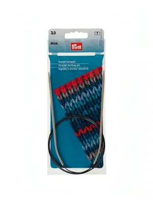 Prym Aluminium Circular Knitting Pins - Pearl Grey 80cm (3.00mm)