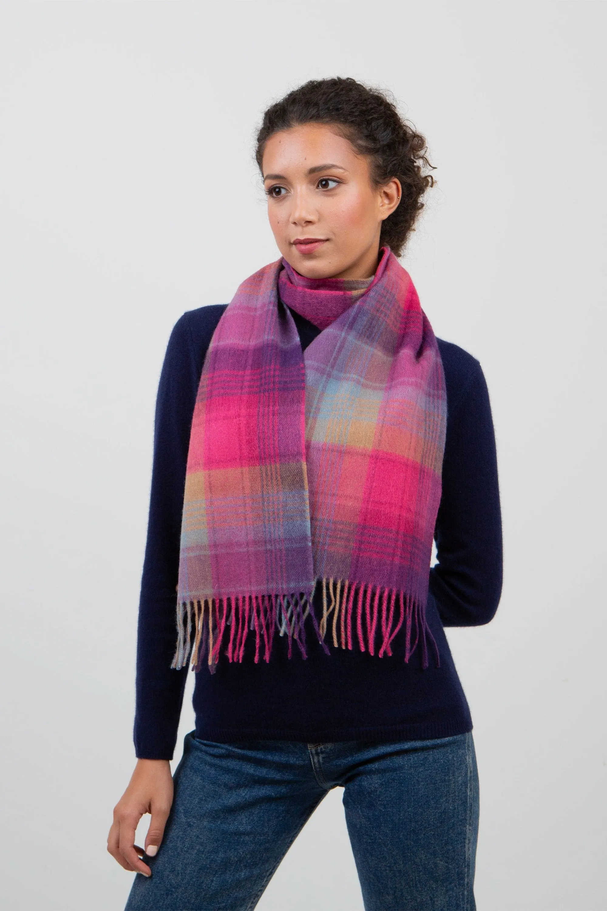 Repeat Edge Cashmere Scarf - Pink