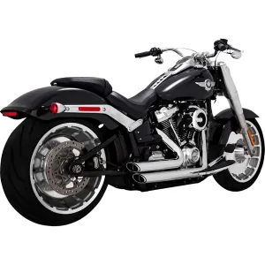 Shortshots Staggered Exhaust - Black - 2010-2017 Harley-Davidson FXS/FXST/FLS/FLST