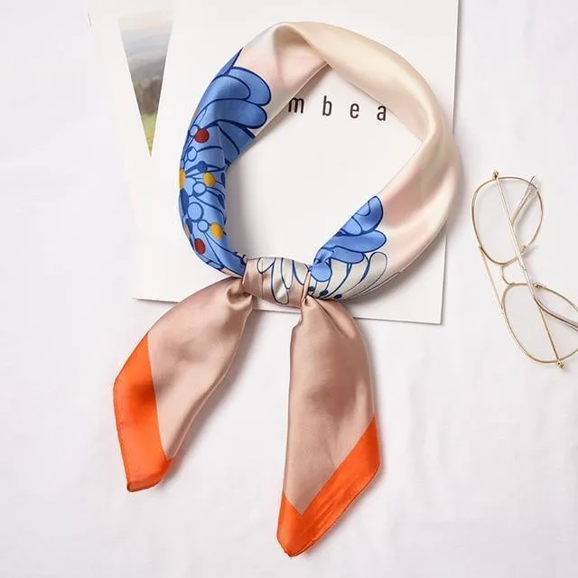 Small Fashion Print Silk Scarf