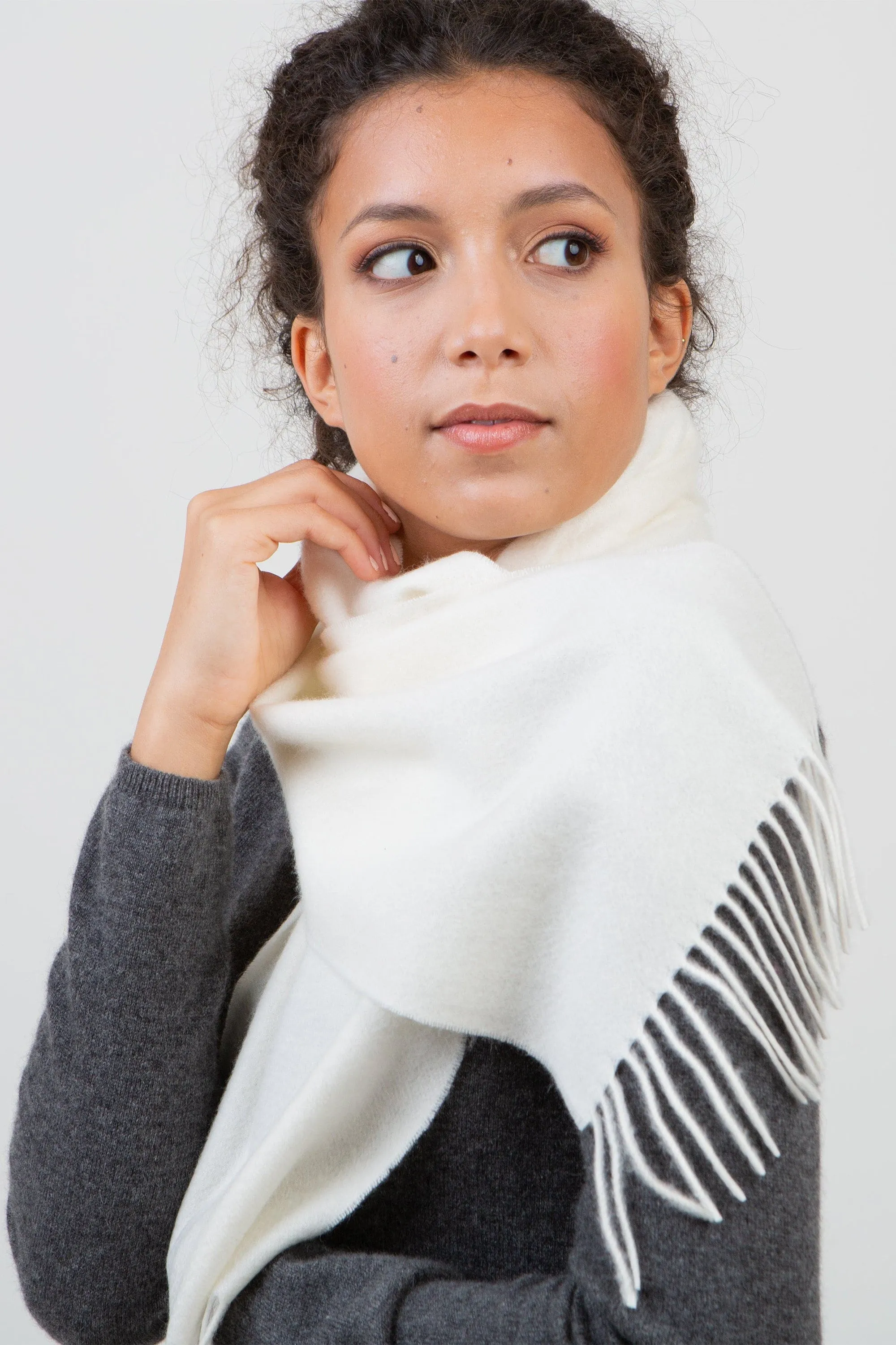 Solid Cashmere Scarf - Soft Cream