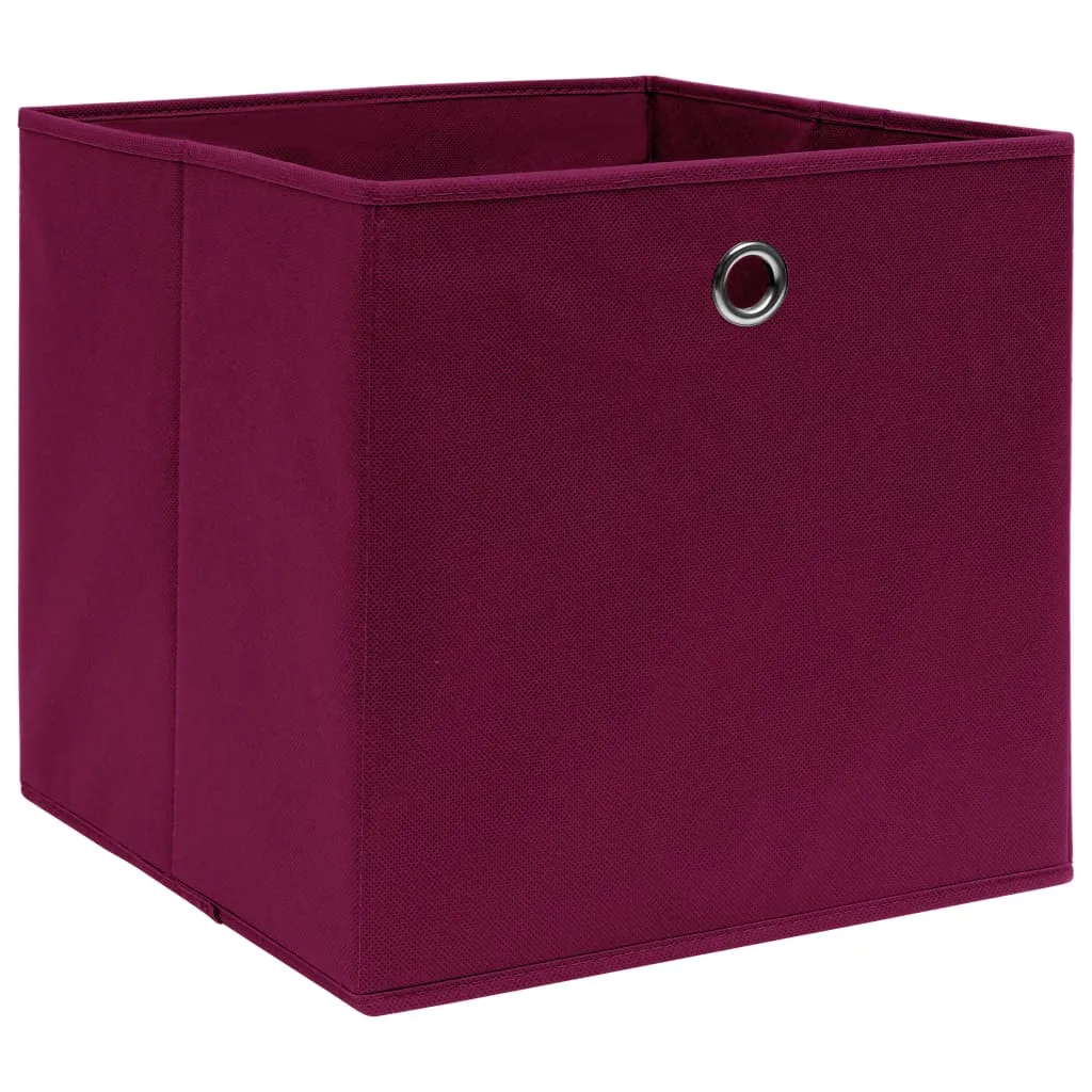 Storage Boxes 10 pcs Non-woven Fabric 28x28x28 cm Dark Red