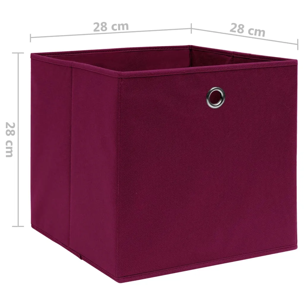 Storage Boxes 10 pcs Non-woven Fabric 28x28x28 cm Dark Red