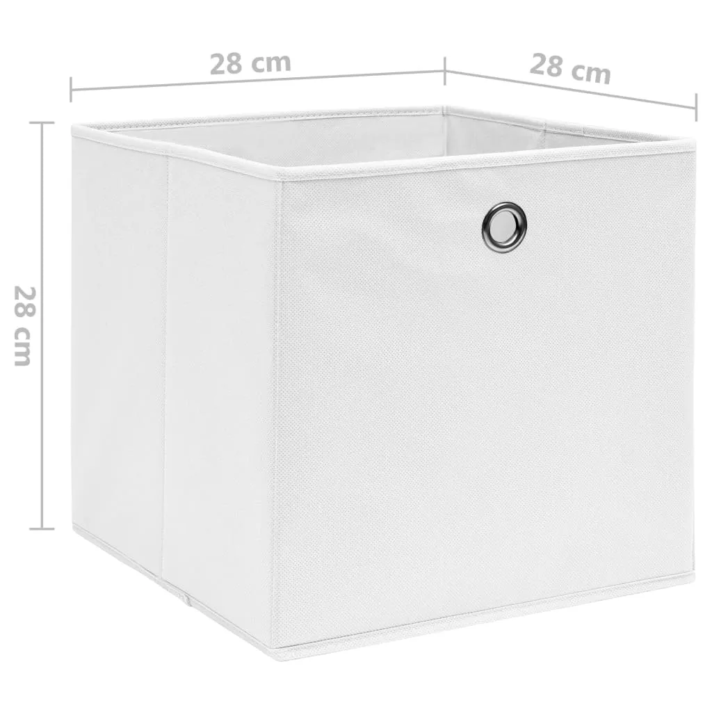 Storage Boxes 10 pcs Non-woven Fabric 28x28x28 cm White