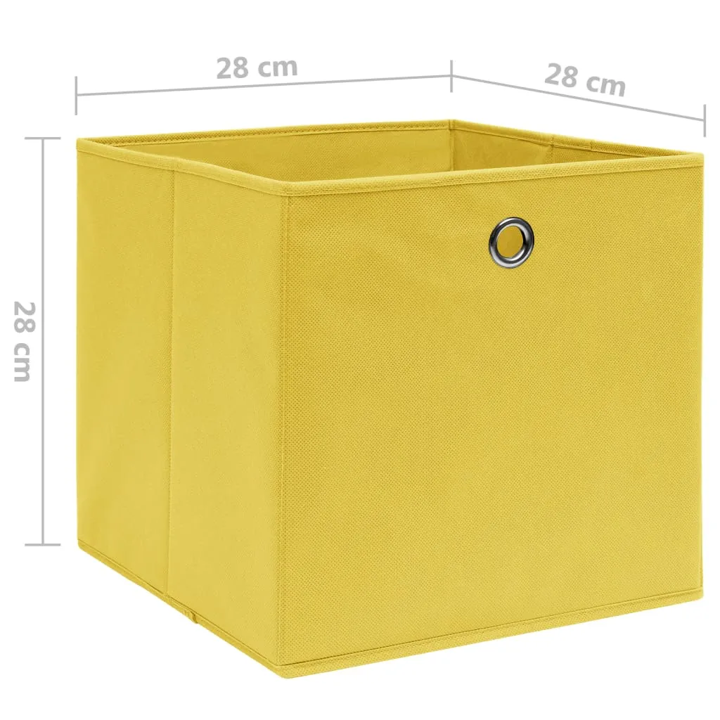 Storage Boxes 10 pcs Non-woven Fabric 28x28x28 cm Yellow