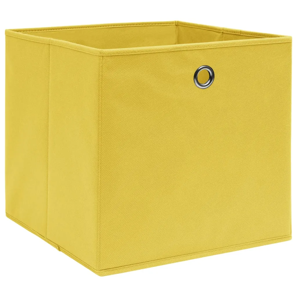 Storage Boxes 10 pcs Non-woven Fabric 28x28x28 cm Yellow