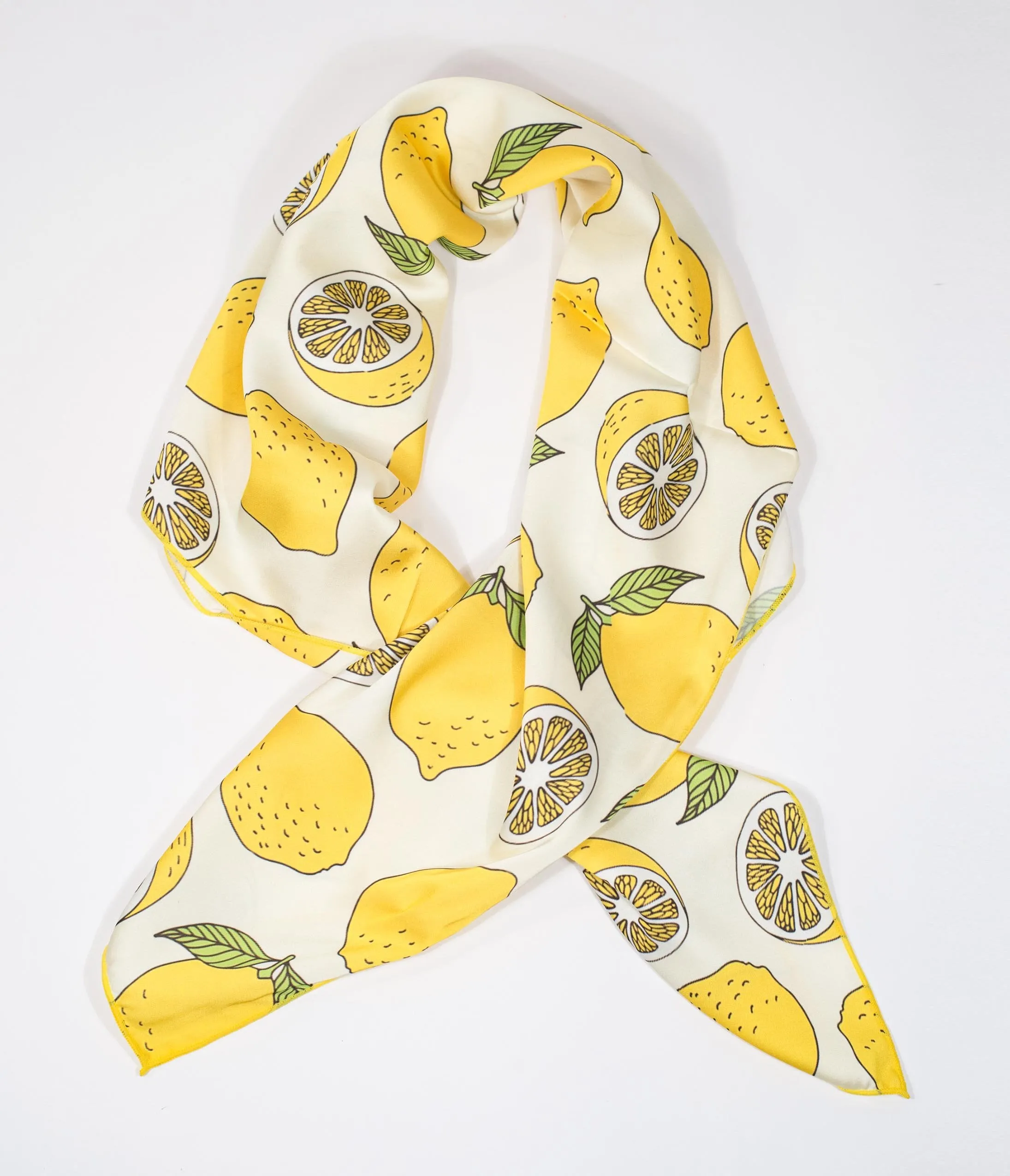 Unique Vintage Lemon Print Hair Scarf