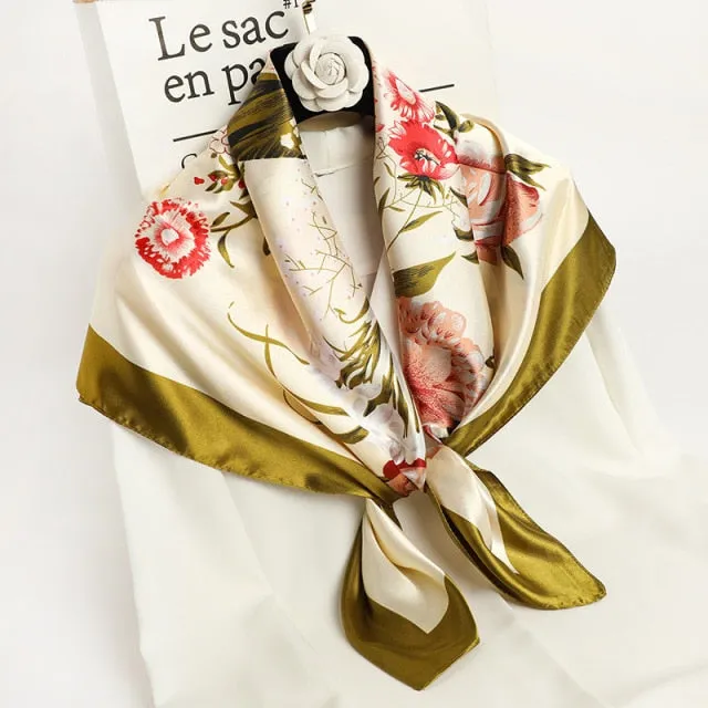 Vintage Style Silk Square Scarf