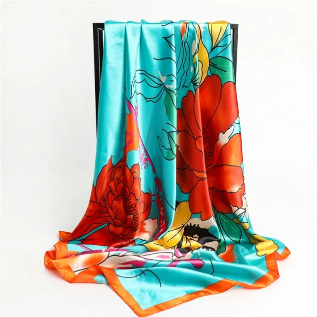 Vintage Style Silk Square Scarf