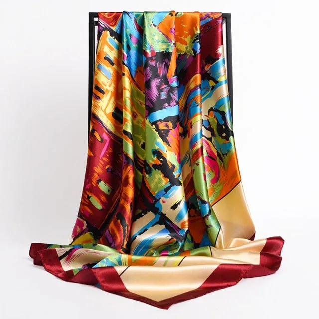 Vintage Style Silk Square Scarf