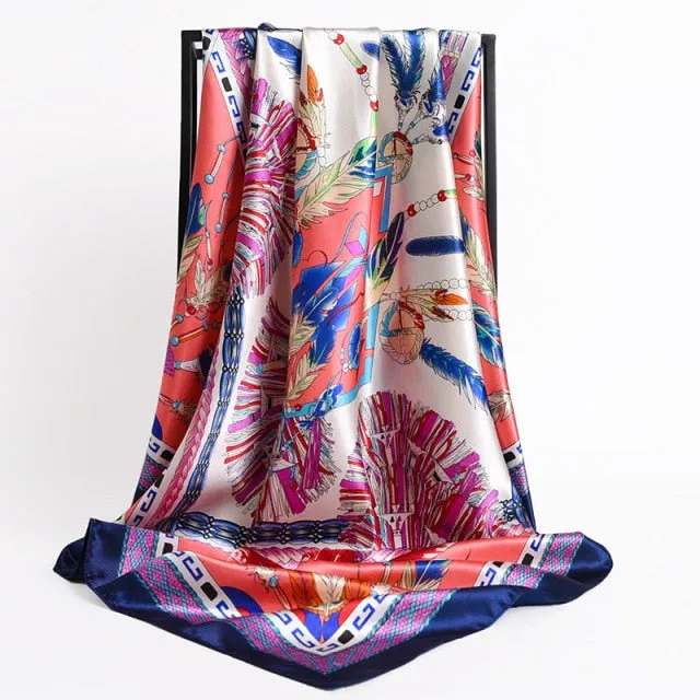 Vintage Style Silk Square Scarf