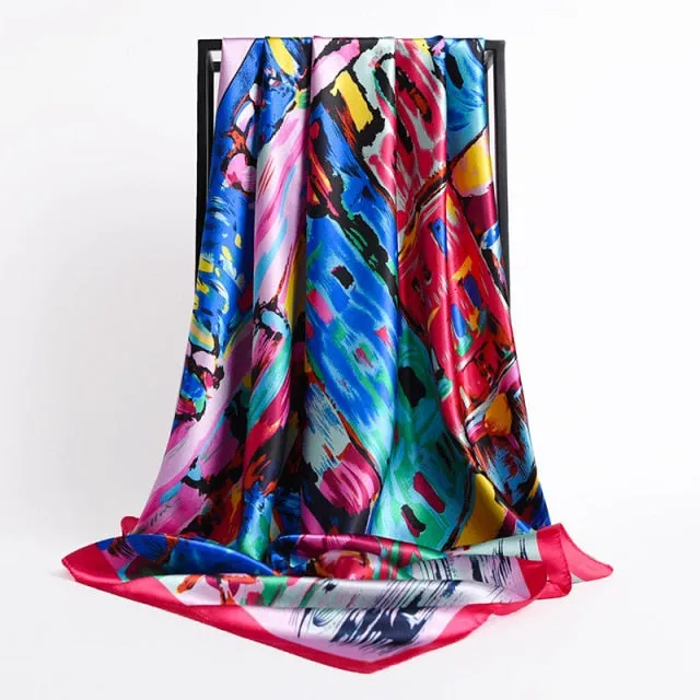 Vintage Style Silk Square Scarf