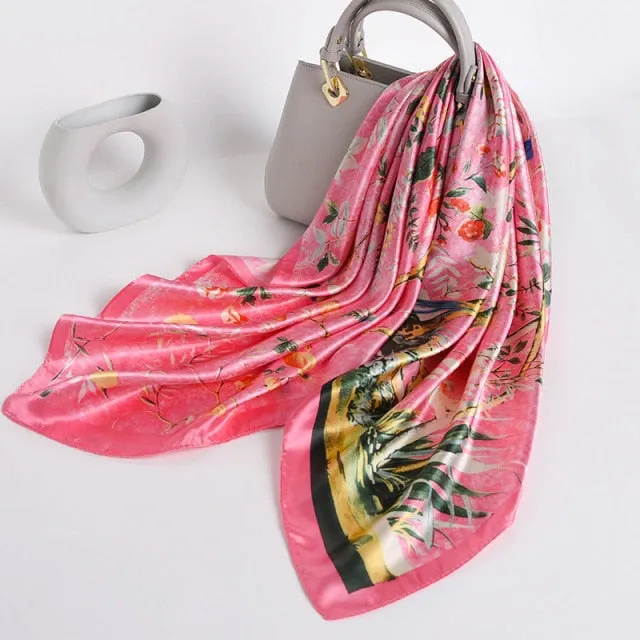 Vintage Style Silk Square Scarf