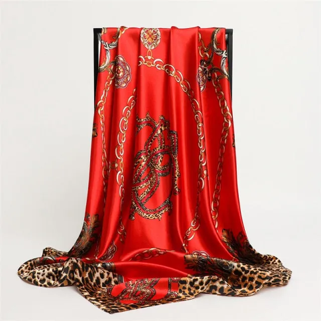 Vintage Style Silk Square Scarf