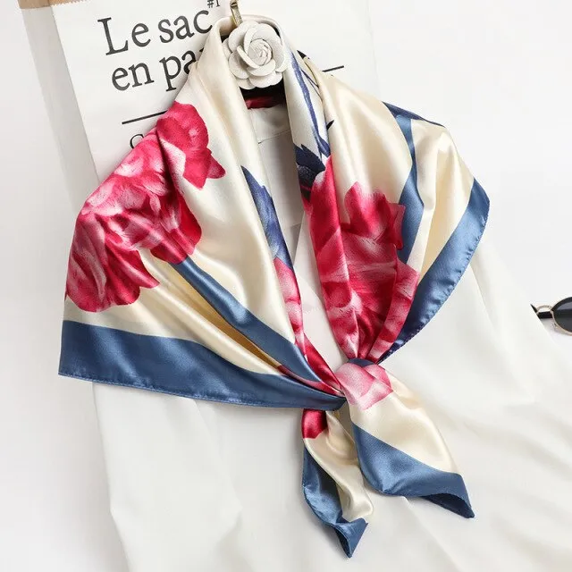 Vintage Style Silk Square Scarf