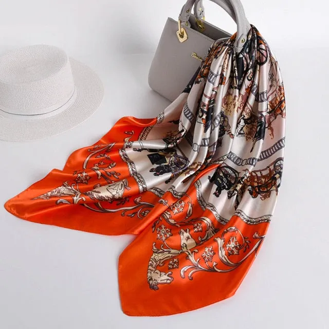 Vintage Style Silk Square Scarf