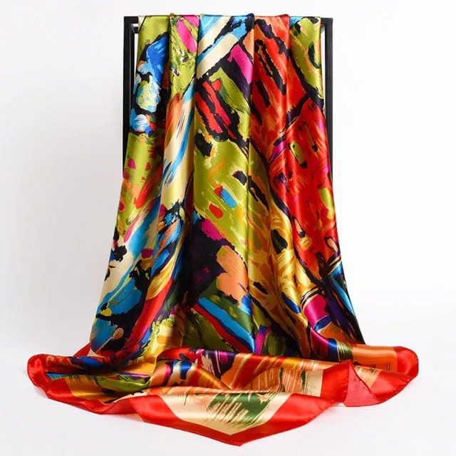 Vintage Style Silk Square Scarf