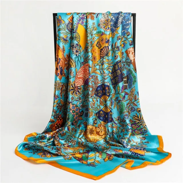 Vintage Style Silk Square Scarf