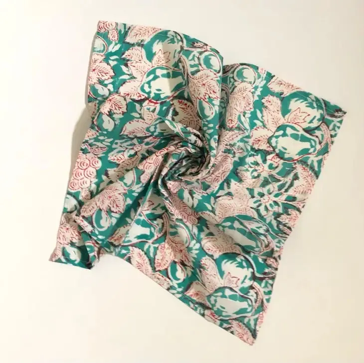 Wood/Hand Block Printed Cotton Bandana