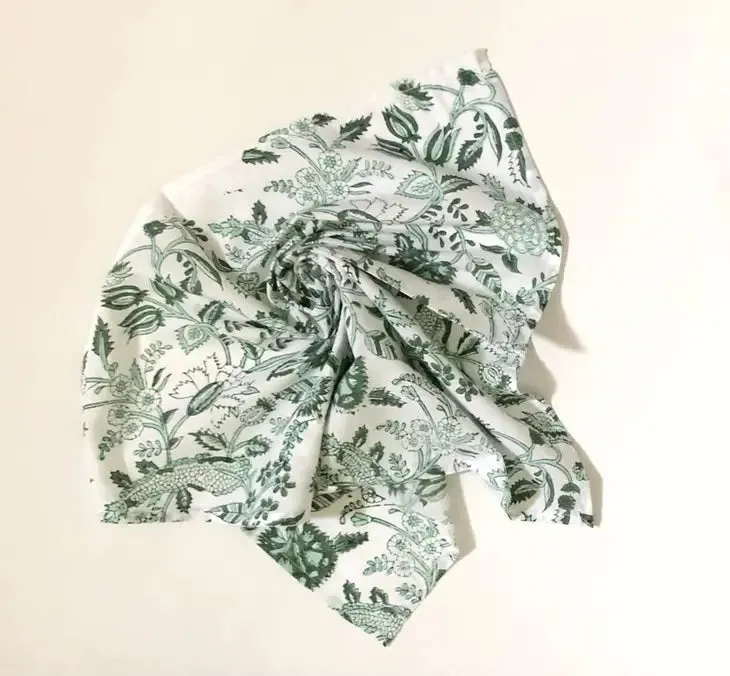 Wood/Hand Block Printed Cotton Bandana