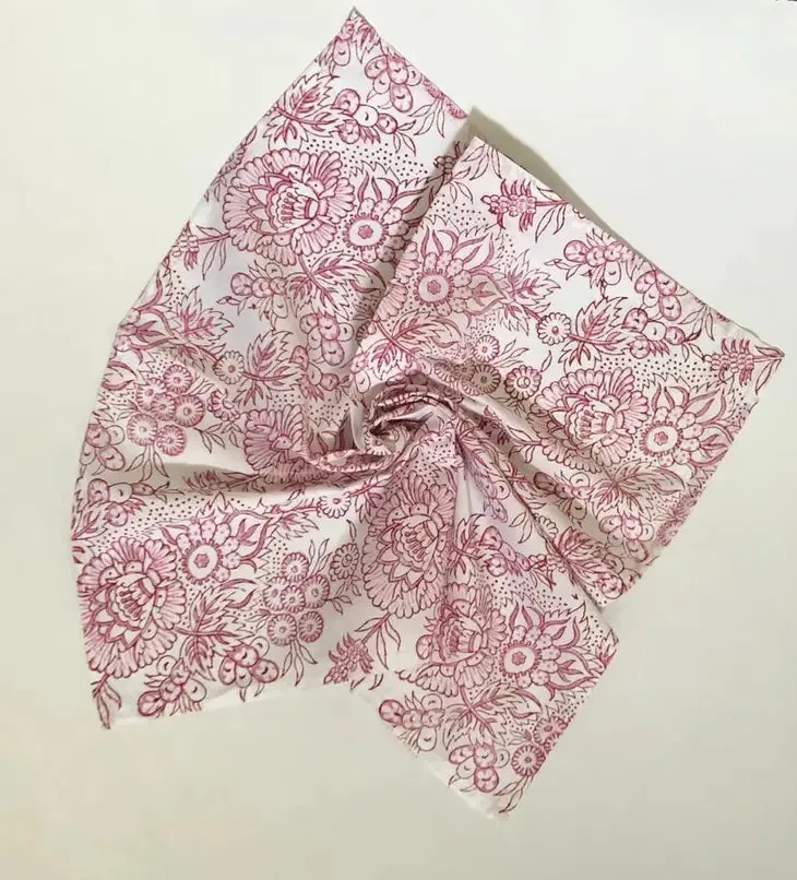 Wood/Hand Block Printed Cotton Bandana