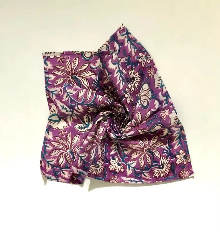 Wood/Hand Block Printed Cotton Bandana