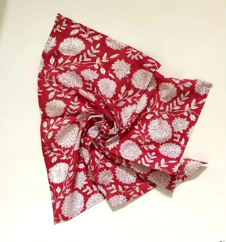 Wood/Hand Block Printed Cotton Bandana